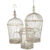 Decoratie Vogelkooi (set van 3) ø 36x81 - ø 31x72 - ø 26x44 cm wit 5y0722