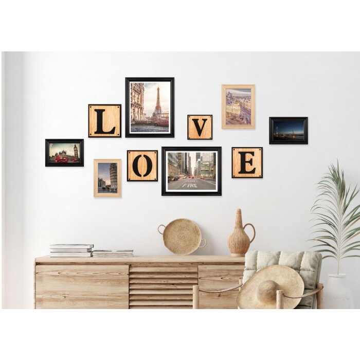 Wanddecoratie Liefde, Set met 10 artikelen