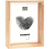 Glazen lijst met houten rand naturel 25x25 cm glas passepartout