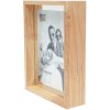 Glazen lijst met houten rand naturel 25x25 cm glas passepartout