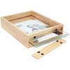 Glazen lijst met houten rand naturel 25x25 cm glas passepartout