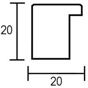 Houten lijst Top Cube 10x10 cm geel normaal glas