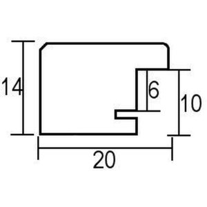 Effect houten lijst profiel 2210 wit 10x10 cm museum glas