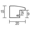 Effect houten lijst profiel 89 lichtbruin 10x10 cm normaal glas