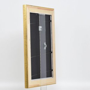 Effect houten lijst profiel 95 goud 10x10 cm anti-reflecterend glas