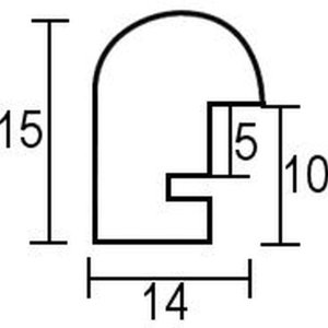 Effect massief houten lijst profiel 20 zwart 10,5x14,8 cm museum glas