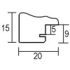 Effect houten lijst Profiel 38 wit 10,5x14,8 cm ontspiegeld glas