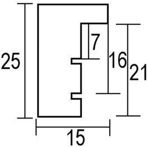 Effect houten lijst profiel 35 lichtbruin 10,5x14,8 cm normaal glas + afstandhouder