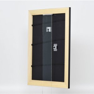 Effectief massief houten lijst Profiel 30 zwart 18x24 cm Helder glas