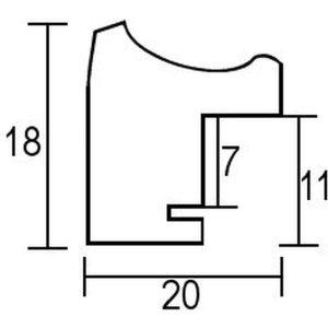 Effect houten lijst profiel 2070 Antireflexglas 20x20 cm wit