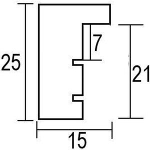 Effect houten lijst profiel 35 antraciet 23x70 cm antireflexglas