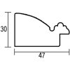 Effect massief houten lijst profiel 28 zilver 59,4x84,1 cm Helder glas