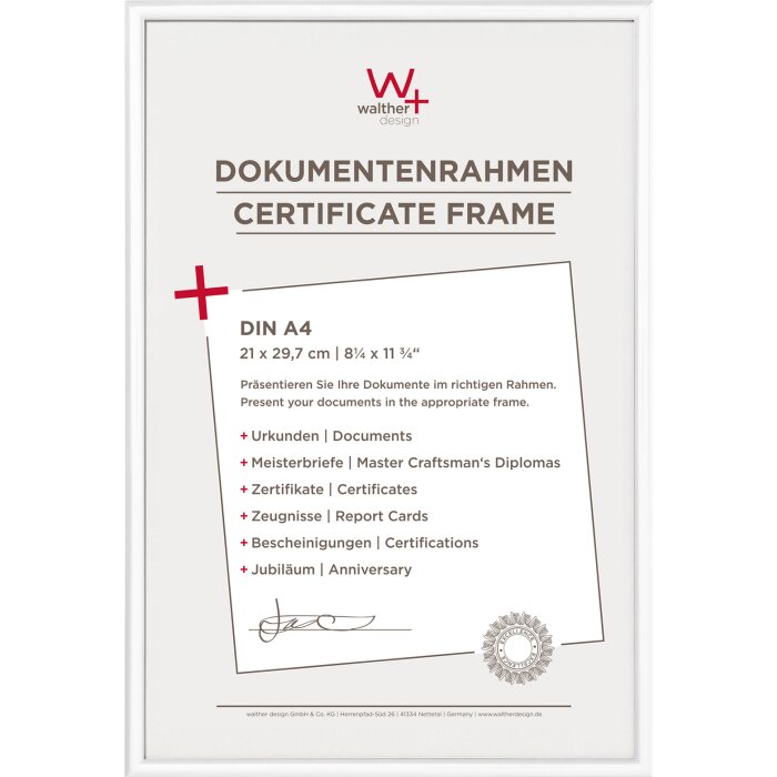 Walther Kunststof lijst new lifestyle 21x29,7 cm wit din a4 documenten lijst