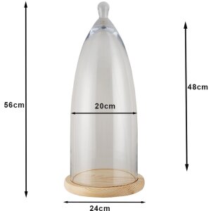 Glazen stolp transparant ø 24x56 cm 6gl3005