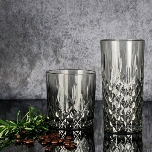 Drinkglas grijs ø 7x15 cm - 300 ml 6gl3470