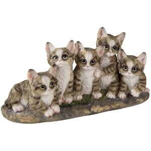 Decoratie Katten grijs 32x13x16 cm 6pr3338