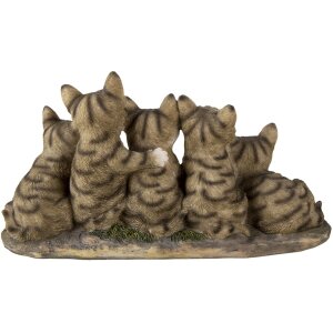 Decoratie Katten grijs 32x13x16 cm 6pr3338