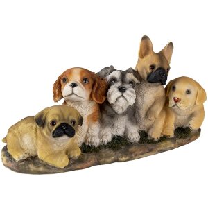 Decoratie Honden veelkleurig 33x12x17 cm 6pr3341