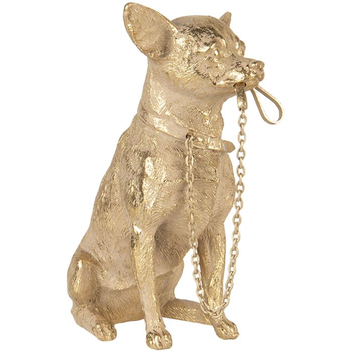 Decoratie hond goud 13x9x18 cm 6PR3429