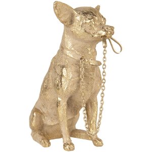 Decoratie hond goud 13x9x18 cm 6PR3429