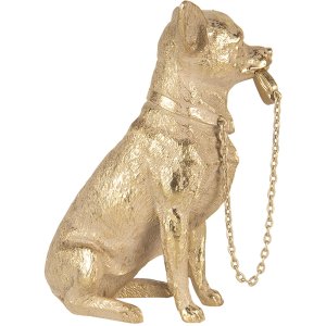 Decoratie hond goud 13x9x18 cm 6PR3429