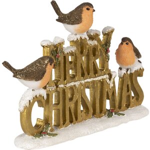 Deco Merry Xmas goud 21x4x13 cm 6pr3466