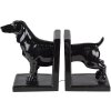 Boekensteun (set van 2) Hond zwart 25x9x15 cm 6pr4623