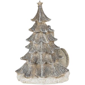 Decoratie kat op kerstboom grijs 12x9x16 cm led 6pr4629