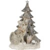 Decoratie kat op kerstboom grijs 12x9x16 cm led 6pr4629