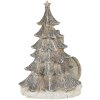 Decoratie kat op kerstboom grijs 12x9x16 cm led 6pr4629