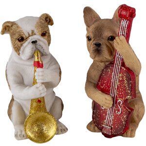 Decoratie Honden (set van 2) veelkleurig 14x6x10 cm 6pr4684