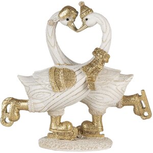 Decoratie zwanen wit 18x8x17 cm 6pr4686