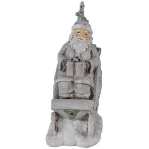 Decoratie kerstman in arrenslee zilver 10x6x13 cm 6pr4727