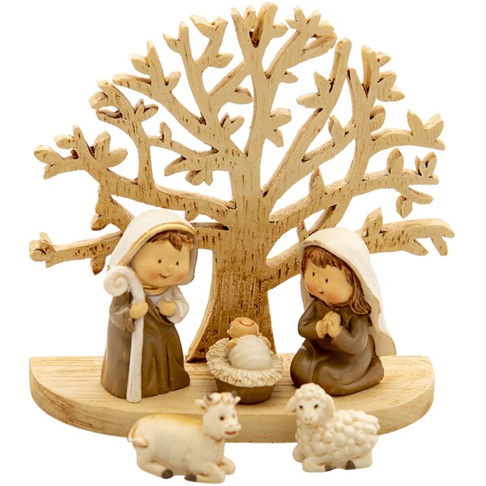 Kerststal figuren bruin 11x5x10 cm 6pr4743