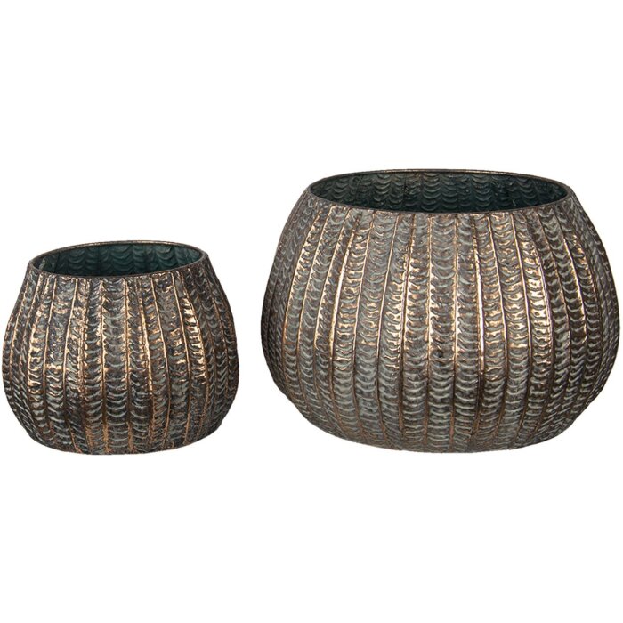 Bloempot (set van 2) tin ø 40x25 - ø 28x19 cm 6y4308