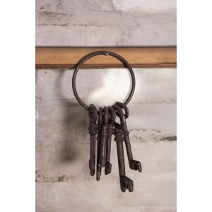 Decoratie sleutelhanger bruin 9x19x3 cm 6y4317