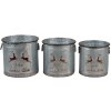 Plantenhouder (set van 3) grijs ø 33x31 - ø 30x29 - ø 27x27 cm 6y4452