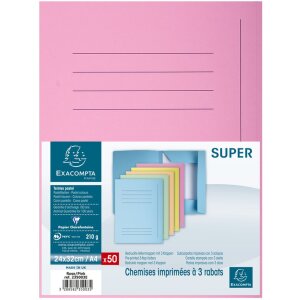 OfficeBuddy SUPER 210 dossiermappen Roze 24x32cm 50-pack A4