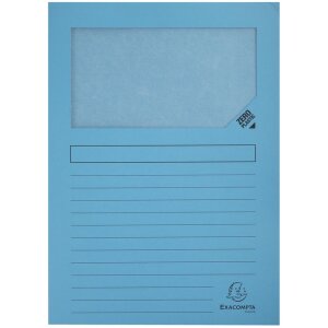 EXACOMPTA 160g venstermappen intensief blauw A4...