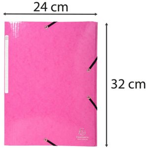 Exacompta Map 3 Kleppen Elastisch Maxi Capaciteit DIN A4 Iderama Roze