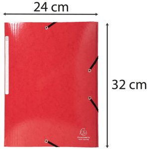 Exacompta Map 3 Kleppen Elastisch Maxi Capaciteit DIN A4 Iderama Rood