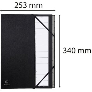 Exacompta Map Ordonator 12 stuks 1-12 tabs zwart