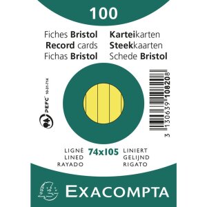 Exacompta Indexkaarten A7 gelinieerd 100 stuks krimpfolie...