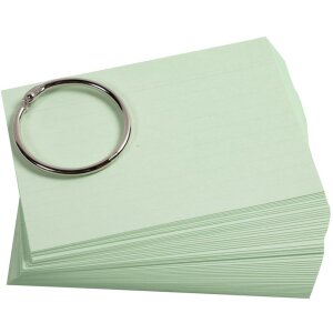 50 flashcards met ringvoering en geperforeerd, a6 - geassorteerde kleuren