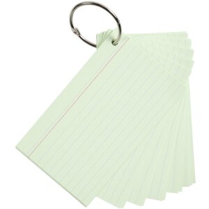 50 flashcards met ringvoering en geperforeerd, a6 - geassorteerde kleuren