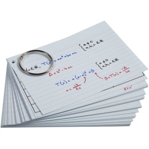 50 flashcards met ringvoering en geperforeerd, a6 - geassorteerde kleuren