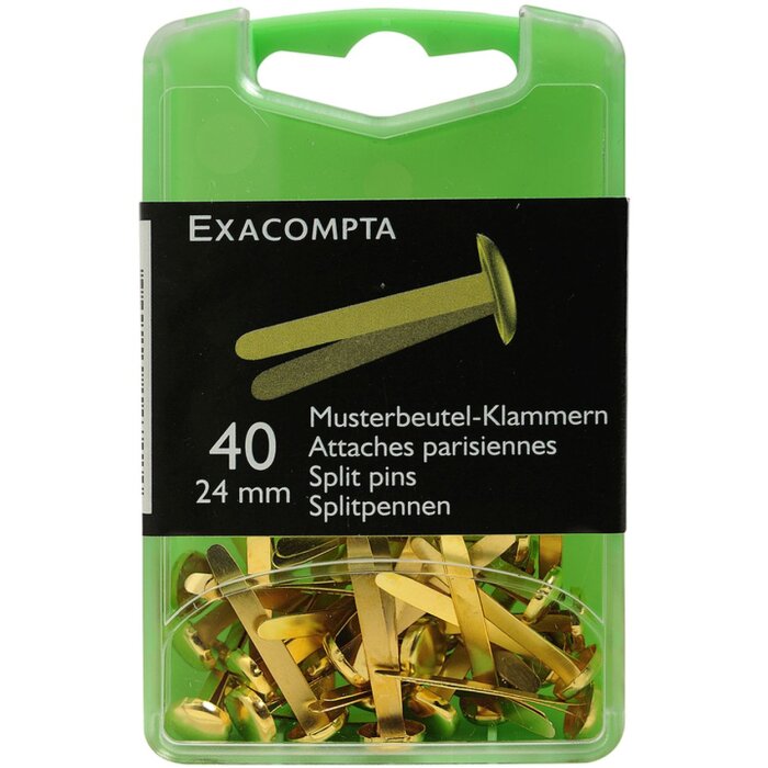 Exacompta Doos van 40 Patroon Zak Clips 24 mm - Goud