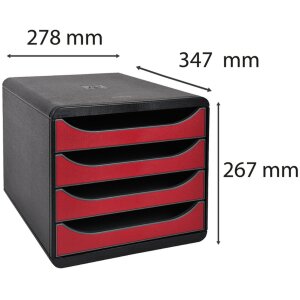 Exacompta Ladebox Big Box 4 Open Lades Iderama Karmijnrood