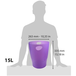 Exacompta Afvalbak Ecobin 15 liter Chromaline 26,3x33,5 cm Paars