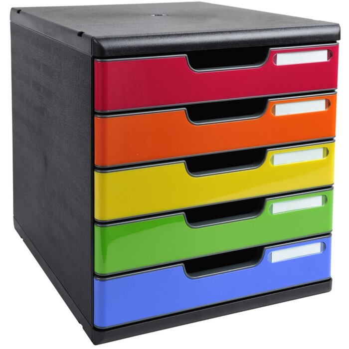 Exacompta 301798D Ladebox MODULO A4 5 gesloten laden regenboog